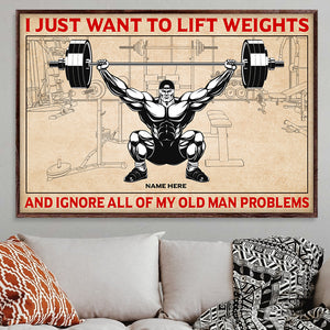 Personalized Weightlifting Men Poster - I Just Want To Lift Weights - Muscle Man - Poster & Canvas - GoDuckee
