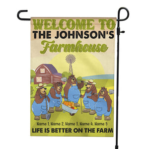 Personalized Gifts For Farmer Life is better on farm Custom Bear Flag - Flag - GoDuckee