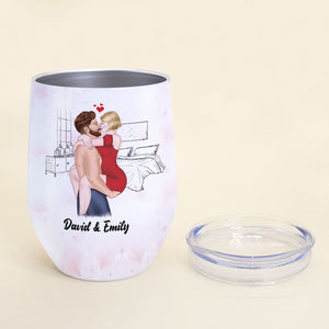 Moanday Tongueday Wetday Personalized Naughty Couple Tumbler, Gift For Couple - Wine Tumbler - GoDuckee