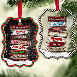 Racing Family With Different Quote Saying, Personalized 2 Layered Mix Ornament, Christmas Gift - Ornament - GoDuckee
