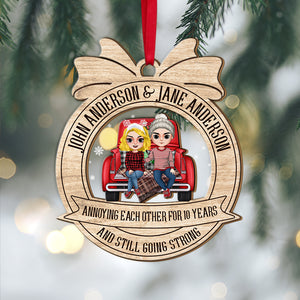 Annoying Each Other And Still Going Strong, Personalized 2 Layered Mix Ornament, Christmas Gift For Couples - Ornament - GoDuckee