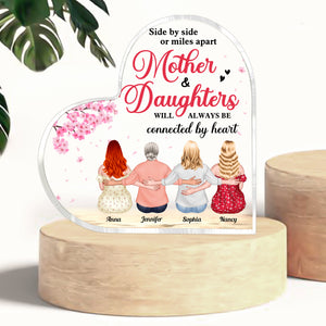 Mother And Daughter Will Always Be Connected By Heart, Mother's Day Gift Personalized Acrylic Plaque - Decorative Plaques - GoDuckee