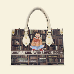 Just A Girl Who Loves Books Personalized Reading Book Leather Bag, Gift For Book Lovers - Leather Bag - GoDuckee
