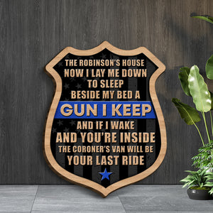 Police Now I Lay Me Down To Sleep - Personalized 3D 2-Layered Wood Art - Gift for Police - Wood Sign - GoDuckee