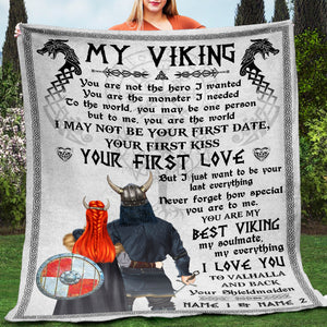 Personalized Viking Couple Blanket - You Are My Best Viking My Soulmate - Blanket - GoDuckee