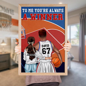 Personalized Basketball Couple Poster - You're Always A Winner - Couple Shoulder to Shoulder - Poster & Canvas - GoDuckee