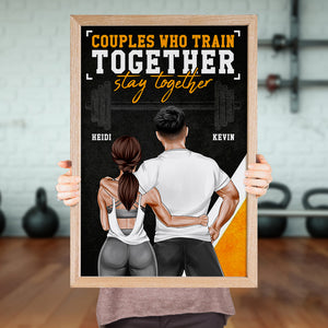 Personalized Gym Couple Poster - Couples Who Train Together Stay Together GYM2104 - Poster & Canvas - GoDuckee