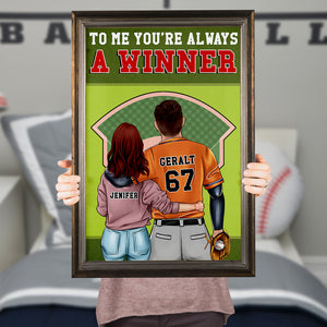 Personalized Baseball Couple Poster - You're Always A Winner - Couple Shoulder to Shoulder - Poster & Canvas - GoDuckee