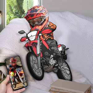 Personalized Motocross Pillow - Cute Racing Boy - Pillow - GoDuckee