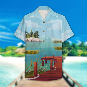 Personalized Pontoon Couple Hawaiian Shirt - Husband and Wife - Pontoon Partners For Life Fol7-Vd1 - Hawaiian Shirts - GoDuckee