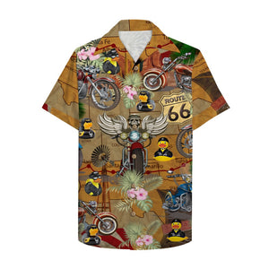 Motorcycle rubber duckie Hawaiian Shirt, Aloha Shirt - Hawaiian Shirts - GoDuckee