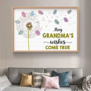 May Grandma's Wishes Come True- Gift For Grandma- Personalized Canvas Print- Fingerprints Dandelion- Mother's Day Canvas Print - Poster & Canvas - GoDuckee