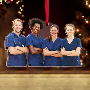 Custom Nurse Photo Ornament, Christmas Tree Decor - Ornament - GoDuckee