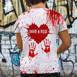 Horror Couple Choke Me Like Bundy Eat Me Like Dahmer - Personalized All Over Print Products - Gift for Couple - AOP Products - GoDuckee