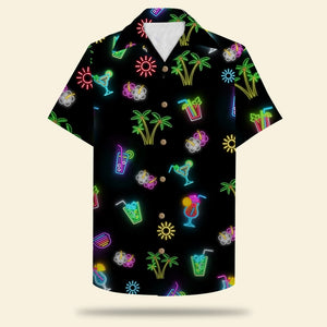 Led Beach Pattern Hawaiian Shirt - Besties Drunk - Beaches Booze And Besties - Hawaiian Shirts - GoDuckee