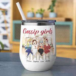 Gossip Is Our Daily Grind Personalized Friends Tumbler, Gift For Couple - Wine Tumbler - GoDuckee