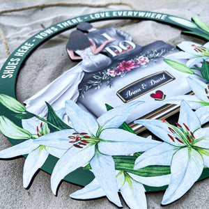 Shoes Here Vows There Love Everywhere, Personalized Wood Art, Gift for Just-married Couples - Wood Sign - GoDuckee