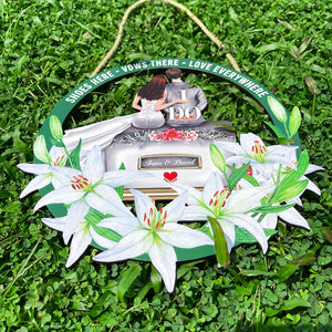 Shoes Here Vows There Love Everywhere, Personalized Wood Art, Gift for Just-married Couples - Wood Sign - GoDuckee