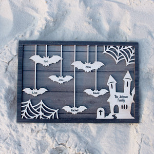 Personalized Bats Family Layer Wood Sign, Gift For Family - Wood Sign - GoDuckee