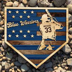 Personalized Baseball Team 2 Layers Wood Sign Gift For Baseball Lovers - Wood Sign - GoDuckee