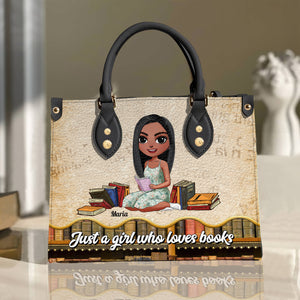 Just A Girl Who Loves Books - Personalized Leather Bag - Gift For Book Lover - Leather Bag - GoDuckee