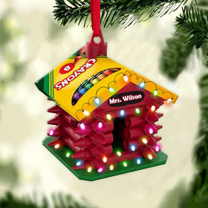 Christmas Crayon House Personalized Christmas Ornament - Gift For Teacher - Ornament - GoDuckee