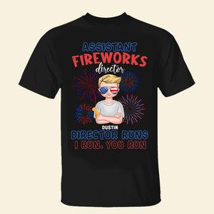 Dad and Kid Fireworks Director and Assistant, Personalized Shirts, Family Matching Shirts - Shirts - GoDuckee