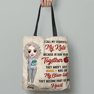 I Call My Students My Kids - Personalized Tote Bag - Gift for Teachers - Chibi Teacher Front View - Tote Bag - GoDuckee