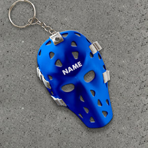 Hockey Helmet - Personalized Keychain - Gift for Hockey Player - Keychains - GoDuckee