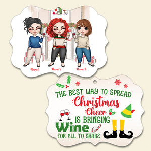 Friends Christmas Cheer - Personalized Ornament - Gift for Friends - Front Girl Doll - Ornament - GoDuckee