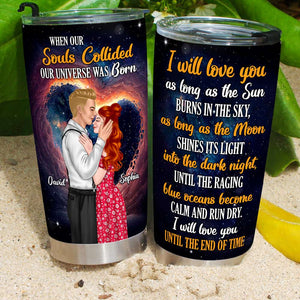 When Our Souls Collided Personalized Couple Tumbler - Tumbler Cup - GoDuckee