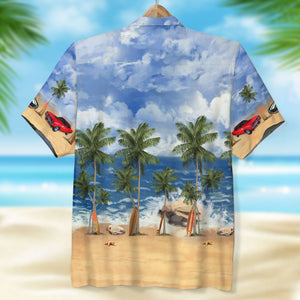 Custom Classic Car Photo Hawaiian Shirt, Beach Pattern, Summer Gift (Up To 5 Photos) - Hawaiian Shirts - GoDuckee