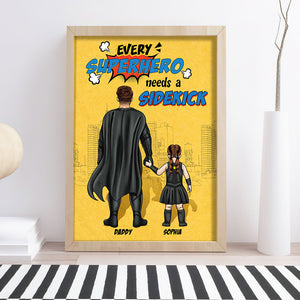 Every Super Dad Needs A Sidekick Personalized Canvas Print Gift For Family - Poster & Canvas - GoDuckee