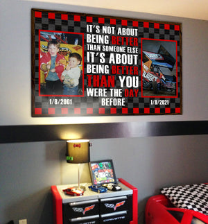 Dirt Track Racing - Custom Racing Photo Poster - It's about being better than you were the day before - Poster & Canvas - GoDuckee