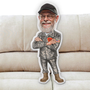 Custom Military Pillow - Man With Happy Face - Pillow - GoDuckee