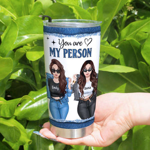 What's Tighter Our Jean Or Our Friendship, Personalized Swag Bestie Tumbler - Tumbler Cup - GoDuckee