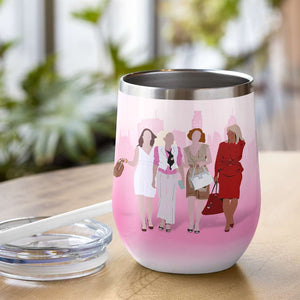 Bestie Friends Wine Tumbler - Custom Name - Deams Change Trends Come and Go But Friendships Never Go Out of Style - Wine Tumbler - GoDuckee