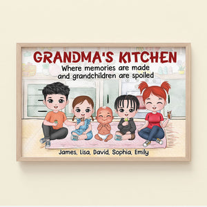 Grandma's Kitchen Where Memories Are Made And Grandchildren Are Spoiled - Personalized Grandma Canvas Print - Poster & Canvas - GoDuckee