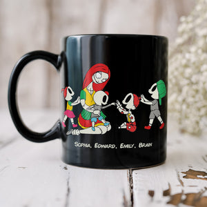 Horror Family Dad Mom And Children 02QHDT120423 Personalized Black Coffee Mug - Coffee Mug - GoDuckee