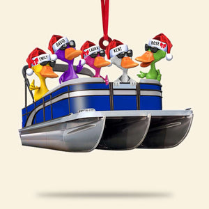 Pontoon Duck Journey Personalized Custom Shape Ornament - Ornament - GoDuckee