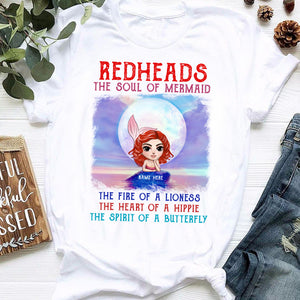 Redheads The Soul Of Mermaid The Fire Of A Lioness The Heart Of A Hippie The Spirit Of A Butterfly Custom Shirts - Shirts - GoDuckee