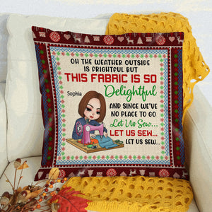Christmas Sewing Girl Let Us Sew...Personalized Pillow - Pillow - GoDuckee