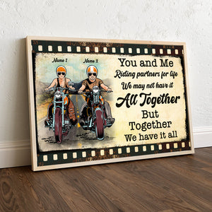 Personalized Biker Couple Poster - You and Me Riding Partners for Life - Film Frame - Poster & Canvas - GoDuckee