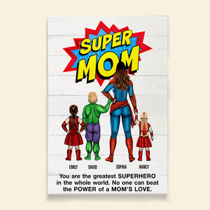 No One Can Beat Super Mom - Personalized Canvas Poster - Mother's Gift - Poster & Canvas - GoDuckee