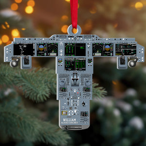 Personalized Plane Dashboard Ornament, Custom Airplane Cockpit, Christmas Gift - Ornament - GoDuckee