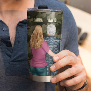 Veteran Dad Veteran Hero Dad, Personalized Tumbler, Gifts for Veteran Dad, Grandpa, Uncle - Tumbler Cup - GoDuckee