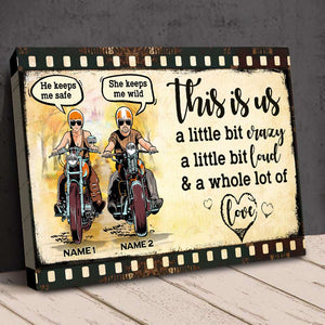 Personalized Biker Couple Poster - Whole Lot of Love - Biker Couple On The Ride - Poster & Canvas - GoDuckee