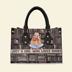 Just A Girl Who Loves Books Personalized Reading Book Leather Bag, Gift For Book Lovers - Leather Bag - GoDuckee