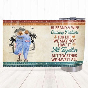 Husband and Wife Cruising Partners for Life, Personalized Cruising Couple Tumbler, Gift for Him/Her - Tumbler Cup - GoDuckee