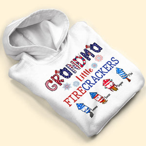 Grandpa's Little Firecrackers Personalized Family 4th of July Shirt Gift For Family - Shirts - GoDuckee